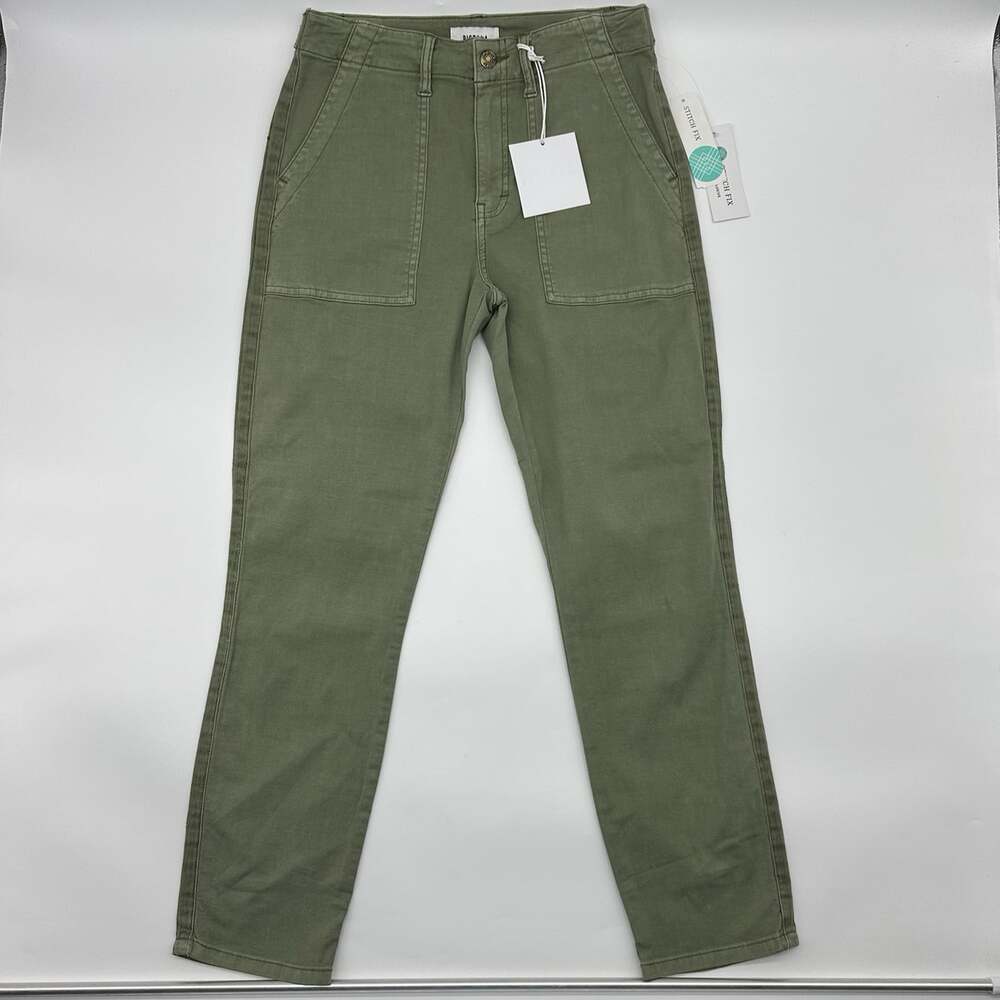 Pistola Mara Size 27 Green Patch Pocket Long Leg High Rise Straight Pants NWT